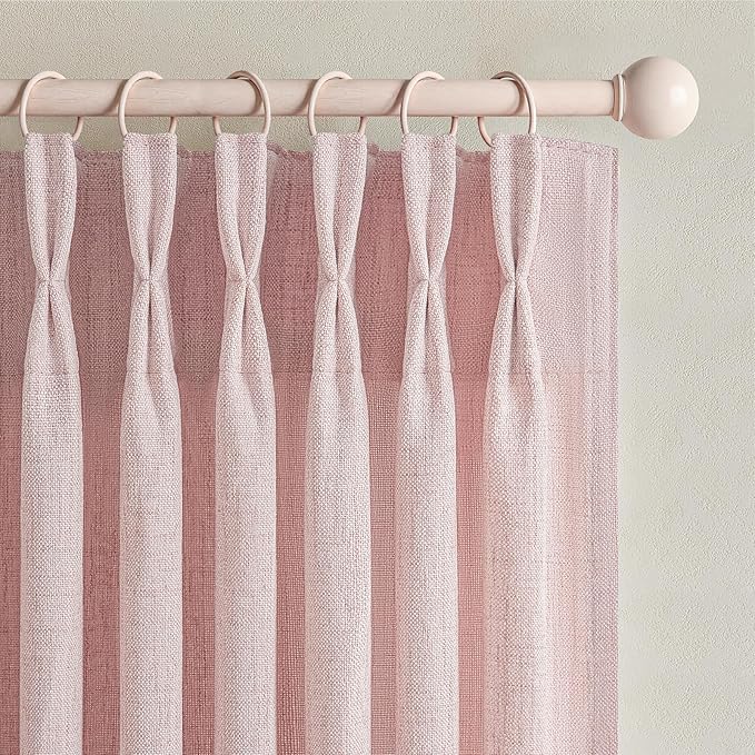 Cute Baby Pink Memory Trained Pinch Pleated Curtains 84 Inch Length 2 Panels Set - Image 4