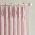 Pretty Light Pink Semi Sheer Curtains 96 Inches Long by PleatedDrapes