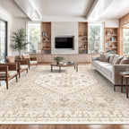 10x14 Area Rugs for Living Room, Large Washable Rug, Dining Room, Low Pile by Zesthome