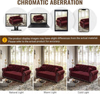 KEIKI 63" Velvet Chesterfield Sofa - Image 6