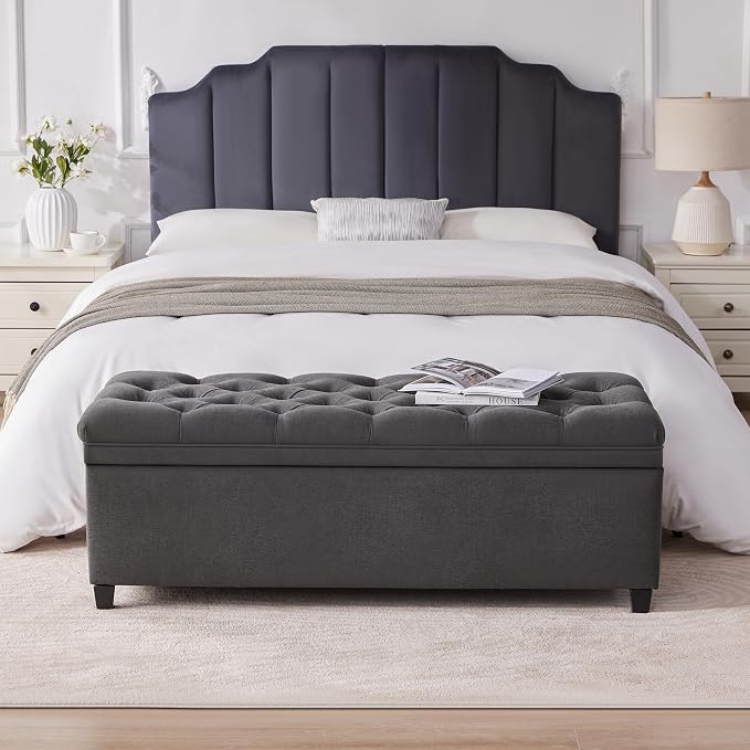 Mangodan 50" Storage Ottoman Bench, Tufted Ottoman - Image 8