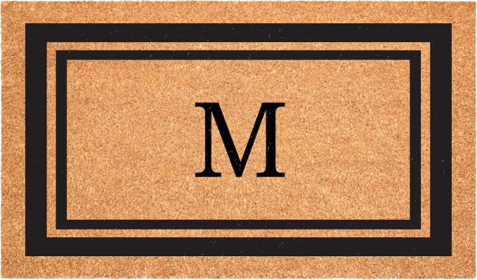 Calloway Mills 152961830M Black Border 18" x 30" Monogram Doormat by Callowaymills