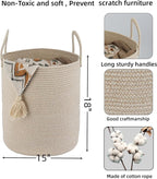 XUANGUO Cotton Rope Laundry Basket Hamper - Image 2