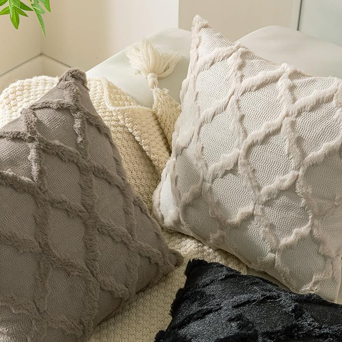 Set of 2 Soft Moroccan Throw Pillow Covers 12x20 Inch Plush Boho Decorative - Image 6