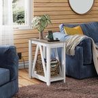 WLIVE Farmhouse End Table, Narrow Side Table - Image 2