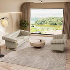Mid-Century Modern Beige Velvet Single Sofa - Image 7