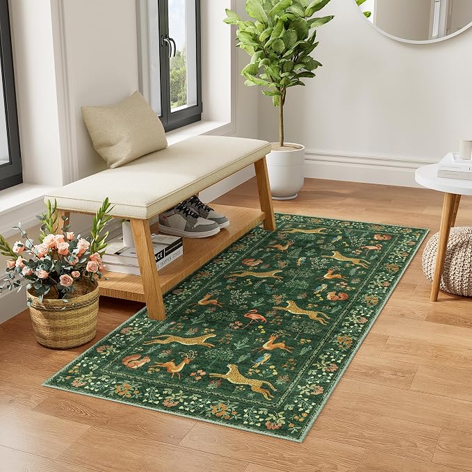DUKINO 2x4 Rug for Entryway, Animal Washable Runner Rug for Kitchen, Low Pile - Image 3