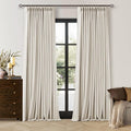90 Inch Pinch Pleated Blackout Linen Curtains 2 Panels Natural | Memory Trained by Twodrapes