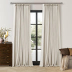 100 Inch Blackout Linen Curtains Pinch Pleated Back Tab Dual Layer W40xL100 | by Twodrapes