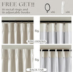 Natural Linen Pinch Pleated Full Blackout Curtains 94 Inch Long 2 Panels | - Image 3