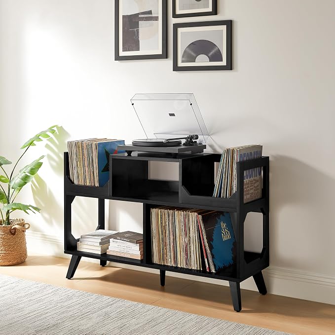 Crosley Furniture Asheville Mid-Century Modern Media Console Record Player Stand - Image 2