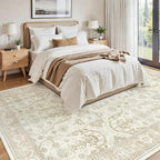 Soalmost 7x10 Area Rug for Living Room Washable Rugs Non-Slip Beige/Brown | - Image 3