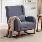 HCHAIRH Rocking Chair with Foot Rest, Teddy Nursery Rocking Chairs, Wingback - Image 7