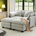 58" Cloud Couch Loveseat, Deep Seat Modular Sectional Sofa by Hanherry