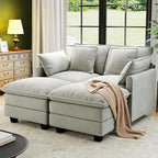 58" Cloud Couch Loveseat, Deep Seat Modular Sectional Sofa by Hanherry