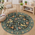 DUKINO 5ft Round Rug, Washable Animal Non Slip Circle Area Rug, Non-Shedding by DUKINO