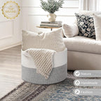 INDRESSME Large Blanket Basket, Laundry Toy Storage Baskets, Decorative Woven - Image 7