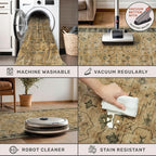 Taupe and Sage 8x10 Living Room Rug, Oriental Large Area Rug - Image 4