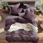 Monbix King Size Comforter Set, Italian Plum King Bedding Set Reversible - Image 2