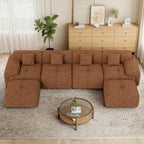 158" U Shaped Convertible Modular Couch, Cloud Couch Sectional - Image 8