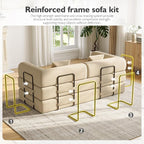 79in Convertible Sofa Bed, Corduroy Boneless Couch Bed, Futon Sleeper Sofa Pull - Image 7
