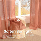 BGment Terracotta Linen Curtains 54 Inch Length - Image 5