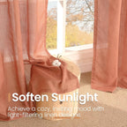 BGment Terracotta Linen Curtains 90 Inch Length - Image 5