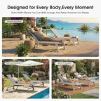 PURPLE LEAF Extra Large Patio Chaise Lounge 2 Pieces French Outdoor Wicker - Image 4