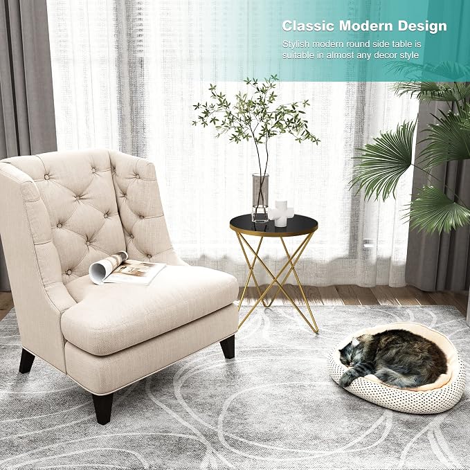 HLR Modern Round Side Table Set of 2, End Table - Image 8