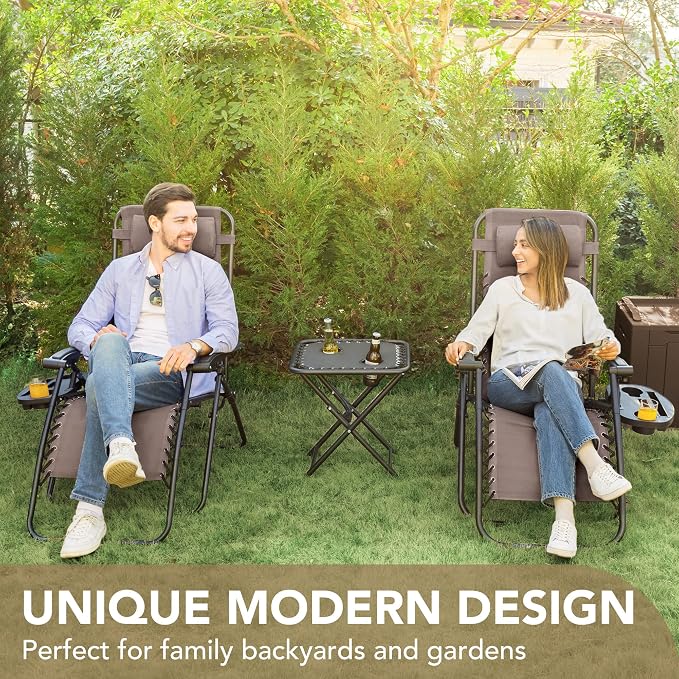 Devoko Patio Zero Gravity Chair Outdoor Folding Adjustable Reclining Chairs - Image 4