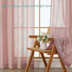Chyhomenyc Rose Pink Semi Sheer Curtains 36 Inch Length, Light Filtering Faux - Image 7