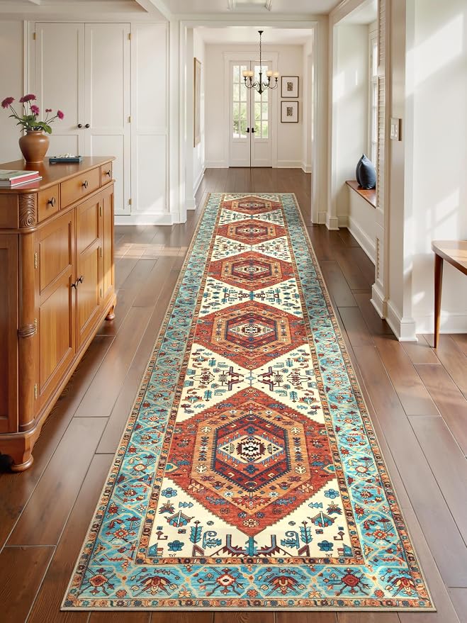 SERISSA 2'6"x14' Washable Non Slip Boho Runner Rug by SERISSAHomeDecorCollection