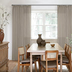 Burlywood Birch Pinch Pleated Thick Linen Curtains 112 Inches Long | 400GSM - Image 7