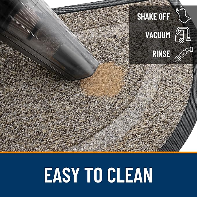 OLANLY Half Circle Front Door Mat Outside 33x21 All-Season Rubber Doormat | - Image 5