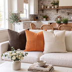 Fancy Homi 2 Packs Burnt Orange Samll Fall Decorative Throw Pillow Covers 12x12 - Image 2