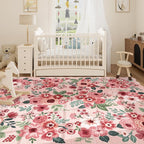 DUKINO 8x10 Area Rug for Living Room, Floral Washable Rug Non Slip, Low Pile - Image 7