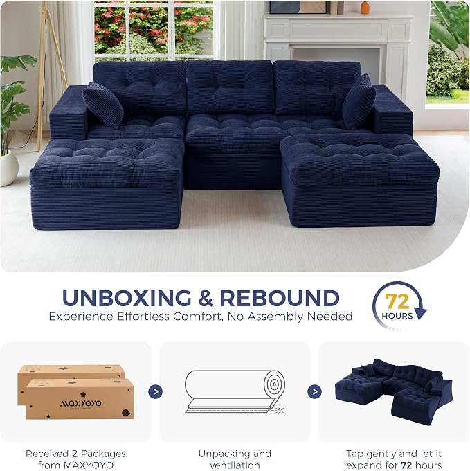 MAXYOYO 104" U Shaped Modular Sectional Sofa - Image 9