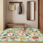 DUKINO 4x6 Area Rug, Floral Washable Rug Non Slip Office Chair Mat, Stain - Image 3