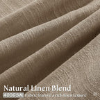 100 Inch Linen Blend Light Brown Memory Shape Pleated Curtains 2 Panels | - Image 2