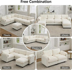 87'' V-Shaped Sectional Sofa Couch, 5-Seater Modular Couches - Image 7