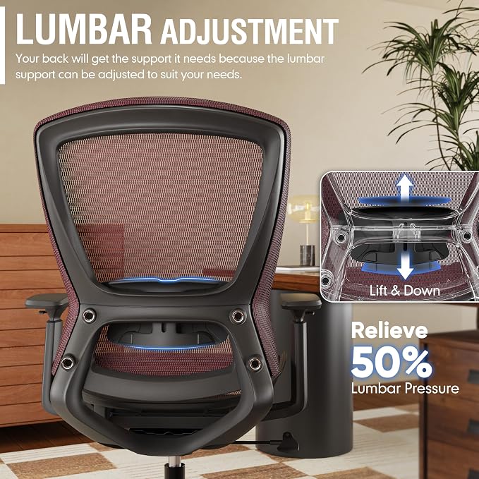 ELABEST Mesh Office Chair, Ergonomic Computer Desk Chair, Sturdy Task Chair- - Image 7