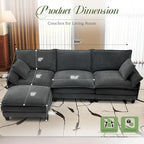 Cloud Couch, Deep Seat Couches for Living Room, Bedroom and Apartment, L Shaped - Image 2
