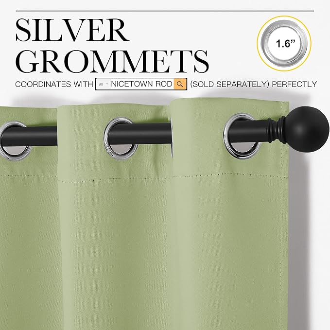 NICETOWN Nursery Curtains 63 inch Long, Thermal Insulated & Room Darkning - Image 3