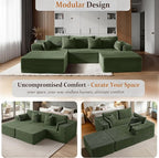 Oversized 108" Cloud Sectional Couch, Comfort U Shaped Boneless Couch - Image 6