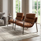 LukeAlon Modern PU Leather Accent Armchair, Upholstered Lounge Chair - Image 3