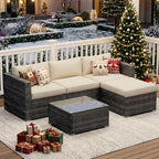 Wisteria Lane 5 Piece Outdoor Patio Furniture Set, All Weather Wicker Rattan - Image 5