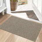 BEQHAUSE Dirt Trapper Door Mat 20" x 32", Non-Slip Washable, Light Beige | by BEQHAUSE