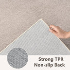 2x8 Oatmeal/White Runner Rug Washable Non-Slip - Image 5