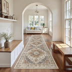 Madane Hallway Runner Rug 2'6''x12' Kitchen Runners Vintage, Turmeric/Grey | - Image 3