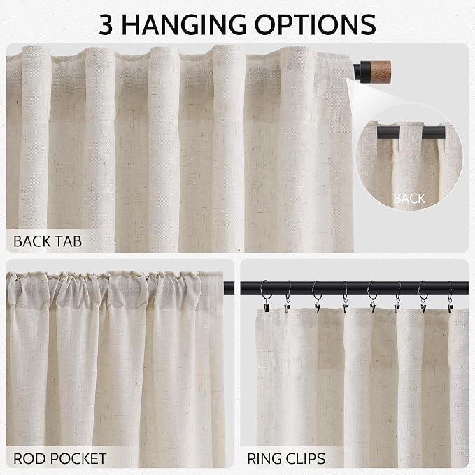 Pearl White Curtains 90 Inches Long - Image 2